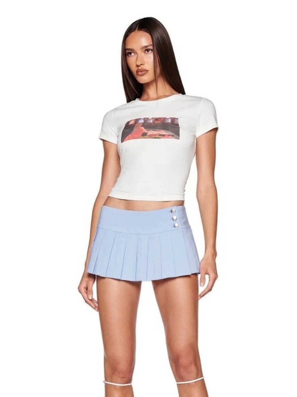 I.AM.GIA Remini Pleated Micro Mini Skirt Blue - Picture 2 of 12
